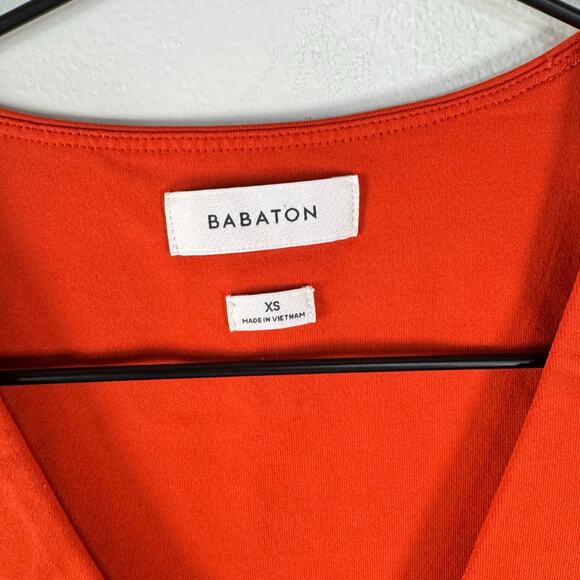 Babaton Orange Contour V-Neck Short Sleeve Bodysuit Fitted Size XS - Picture 6 of 7